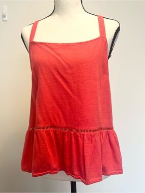 Dotti Red Ruffle Hem Camisole Tank